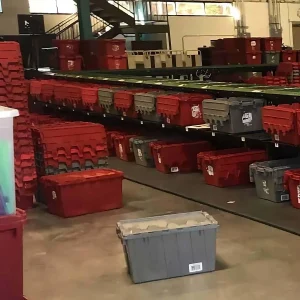 21 x 15 x 12 Attached Lid Container - Used within a library distribution center